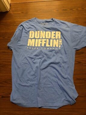 The office men’s Dunder Mifflin Blue Logo Tee -